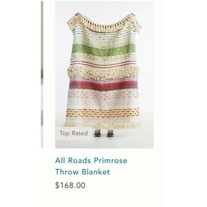 Anthropologie all roads primrose throw blanket NWOT